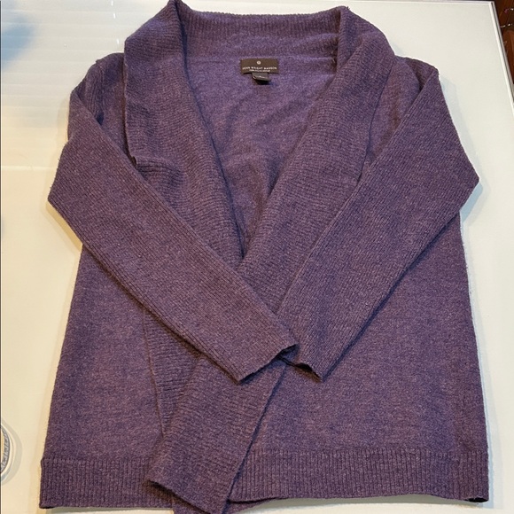 Fenn Wright Manson heathered purple open Cardigan Italian Merino wool - Picture 1 of 7